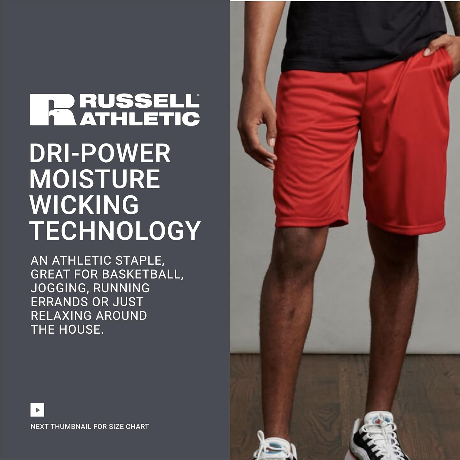 Russell Athletics Men's Dri Power Performance Shorts - Comfortable Workout Shorts with Pocket
