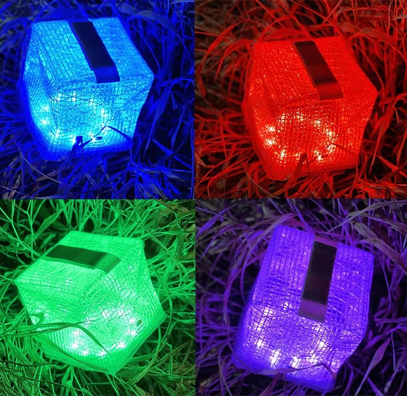 Solight Design SolarPuff Merlin Solar Lantern - Waterproof Rechargeable LED Camping Light | Color Therapy, Collapsible for Emergencies
