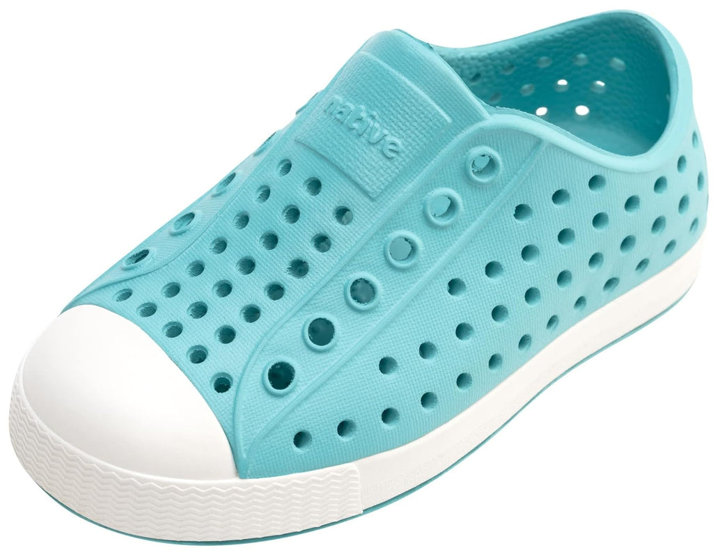 Native Shoes Unisex-Kids Jefferson Sneakers, Pool Blue/Shell White, 1 Little Kid
