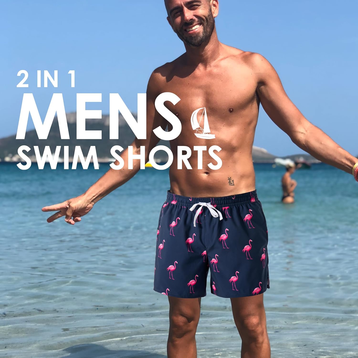 XOMZG Men's Swim Trunks，Mesh Lining Quick Dry with Pockets Beach Shorts Hawaiian