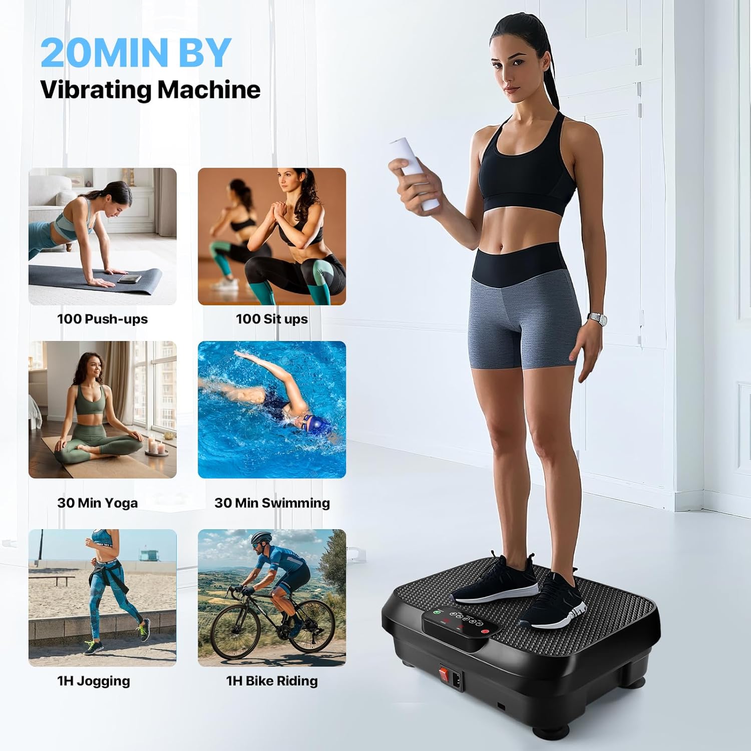 Skiennix Vibration Plate Exercise Machine - Whole Body Workout & Lymphatic Drainage | Mini Shake Plate