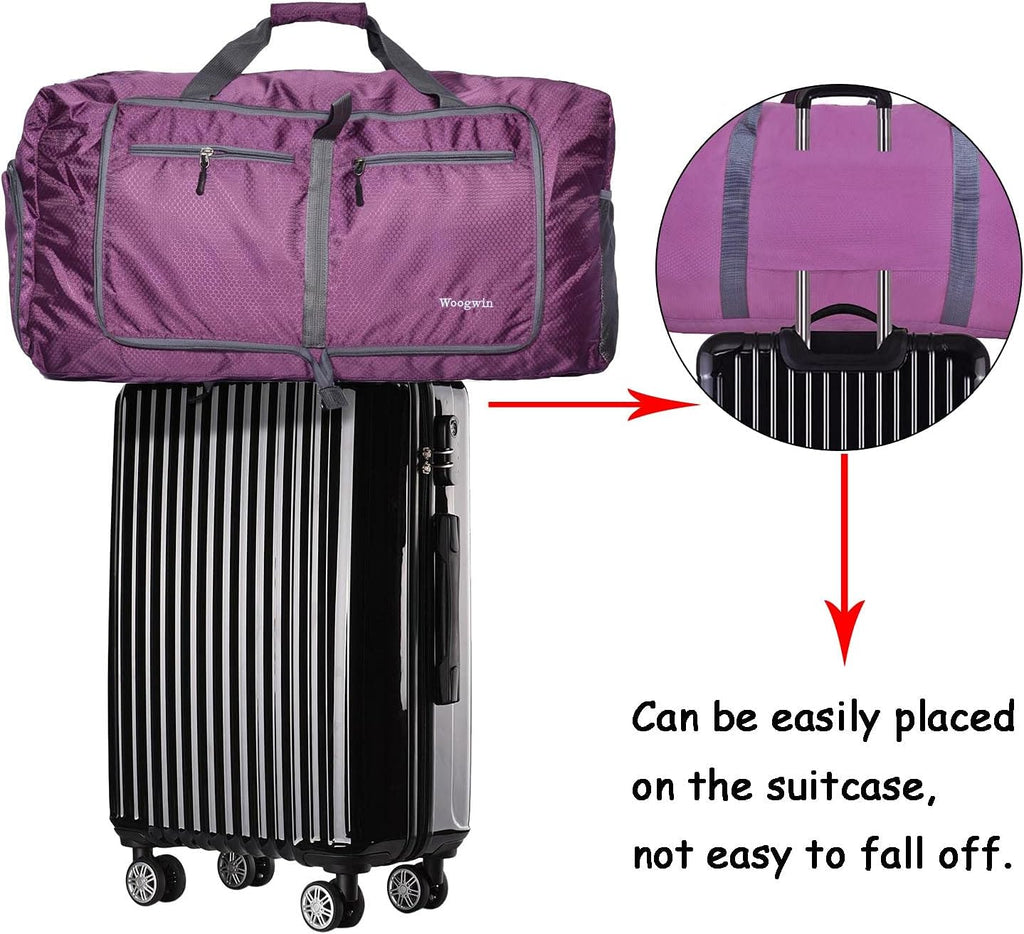 Woogwin Travel Duffel Bag - Large Waterproof Foldable Overnight Bag for Gym & Beach Activities
