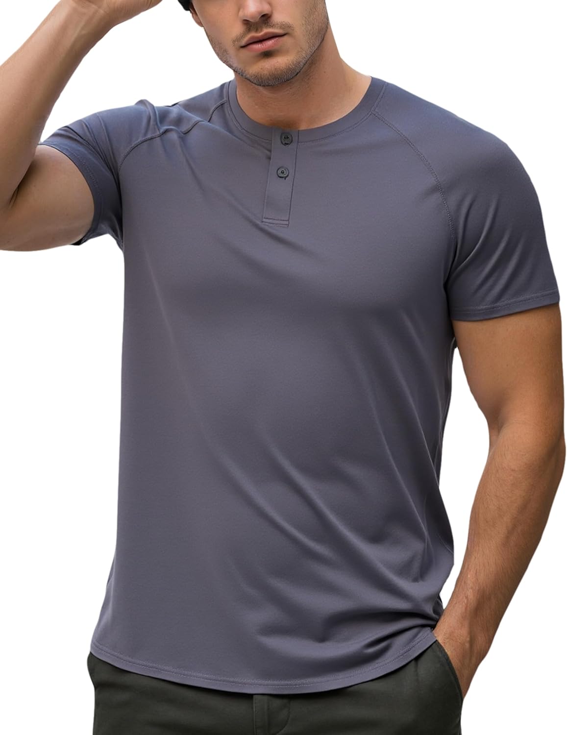 RPOVIG Men's Athletic T-Shirts - 5 Pack Moisture-Wicking Gym Tops for Running | Short Sleeve