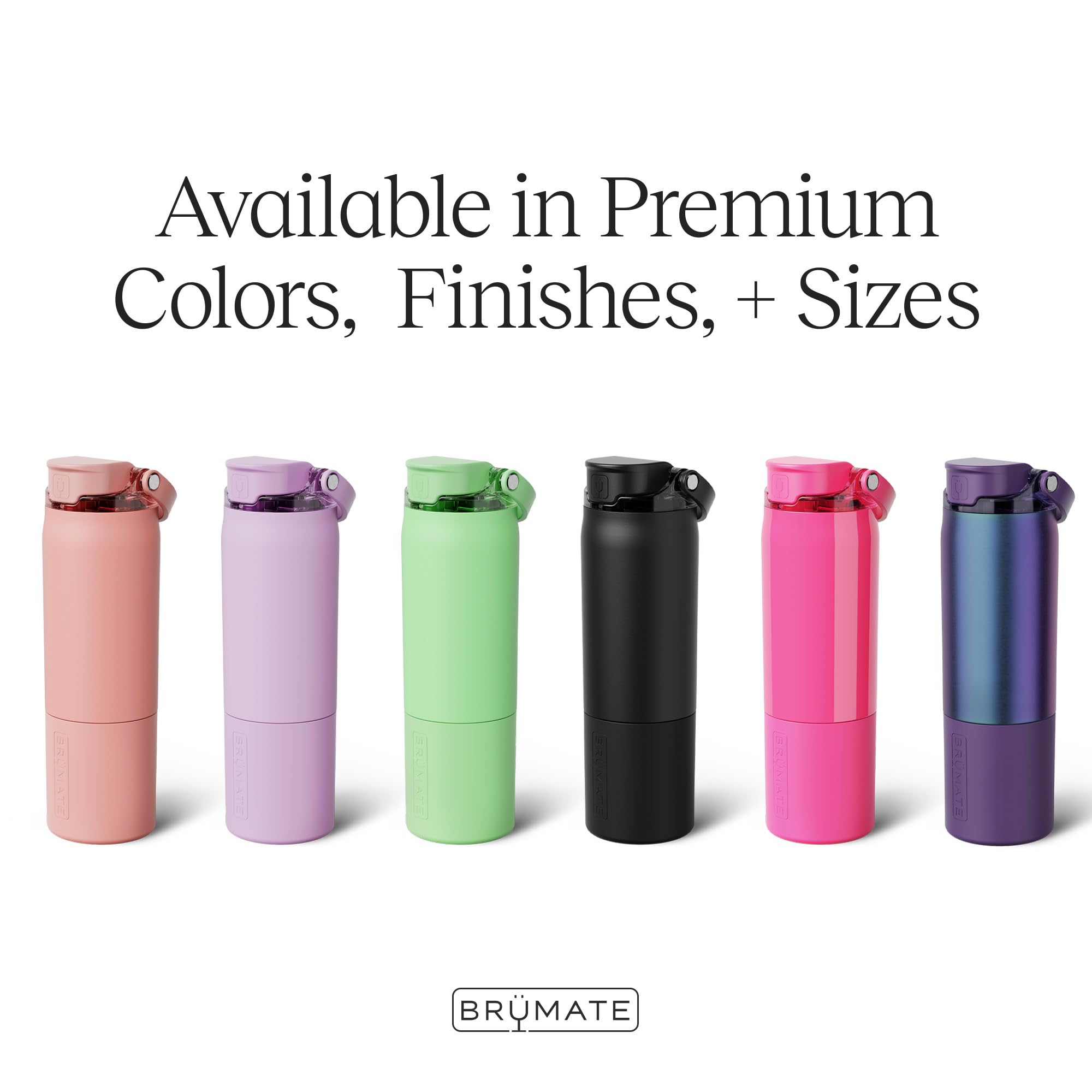 BrüMate Rise 35oz Water Bottle With 100% Leakproof Covered Silicone Straw | Insulated Stainless Steel Water Bottle With Removable Straw | Fast Flow | Soft Sip Silicone Spout | BPA-Free (Matte Black)