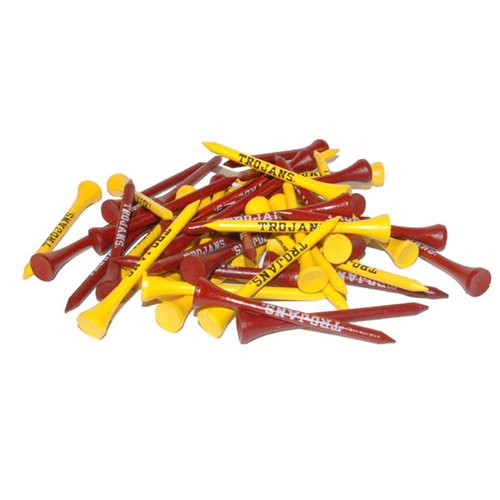 Team Golf NCAA USC Trojans Pack Of 50 Golf Tees 2-3/4" Golf Tees, 50 Pack, Regulation Size, Multi Team Colors