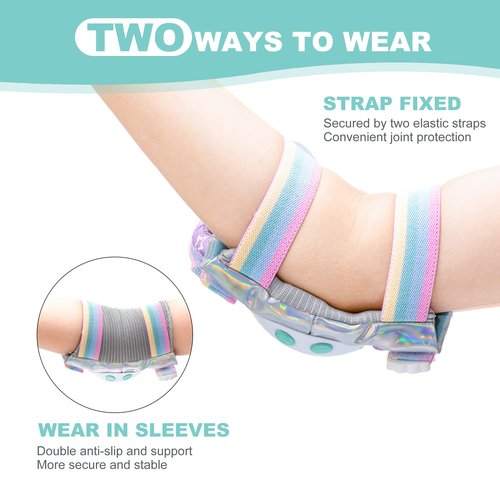 Rainbow Unicorn Roller Skates with Shiny Small Protective Gear Set