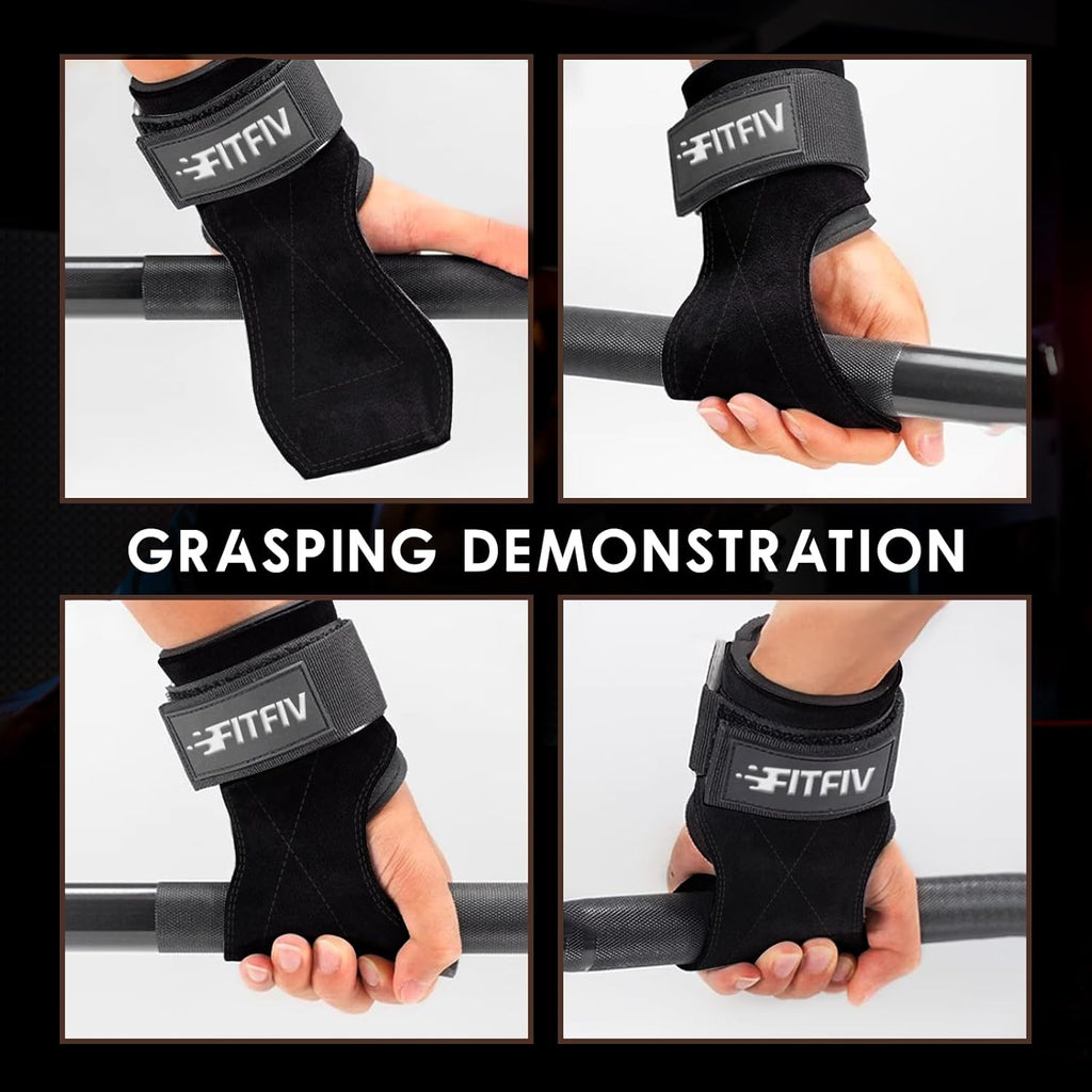 Skiennix Weight Lifting Wrist Straps - Double Leather Neoprene Padded Wraps for Men & Women (Pair)