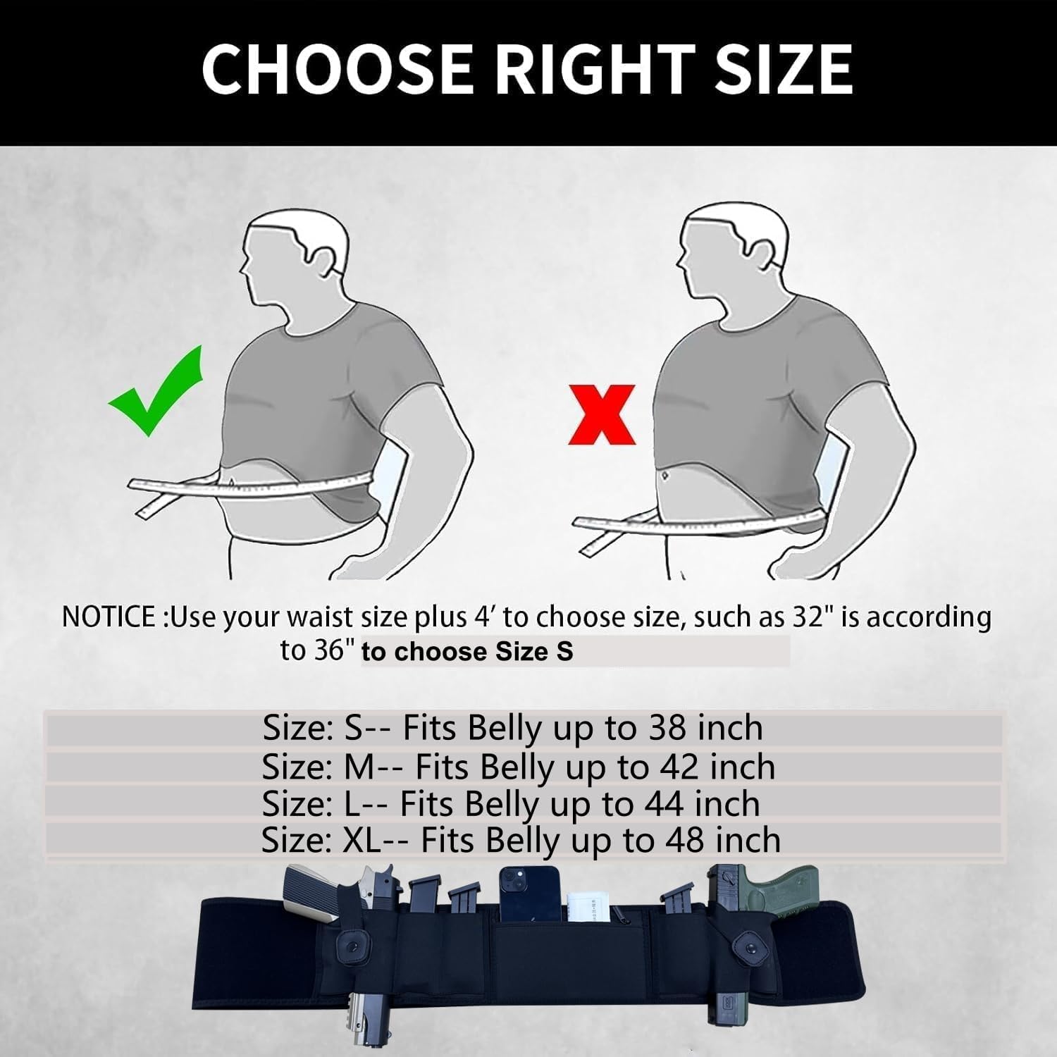 3-in-1 Holster by [Brand Name] - Comfortable Neoprene Waistband for Glock, Smith & Wesson, Taurus & More - Fits Most Pistols & Revolvers