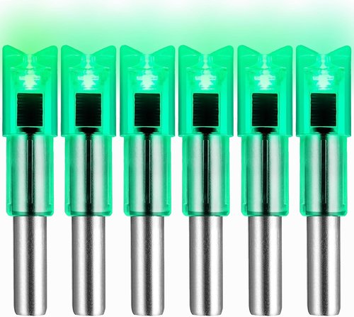 6 PCS Crossbow Lighted Nock with ON/Off Switch for .300/7.62mm Inside Diameter Led Nocks Arrow nocks for Archery Hunting