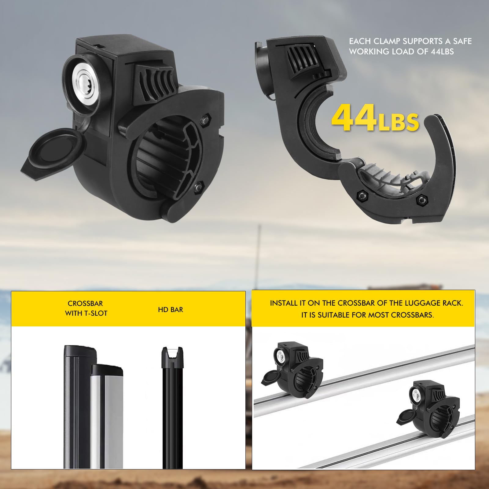 Shovel Holder Rubber Grip Mount Kit with Lock – Fits 0.79"-1.97" Tool Handles, Quick-Release for Off-Road Vehicles, Roof Racks, Molle Panels, SUVs, Trucks, UTVs, ATVs – Heavy-Duty, Anti-Theft Design