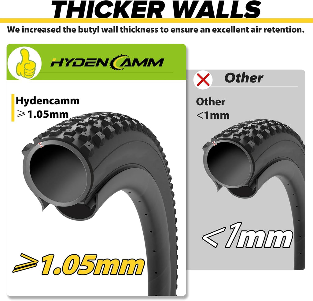 Skiennix Bike Inner Tube - 20/26" Butyl Tube with 35mm AV Schrader Valve & 2 Tire Levers | Durable & Versatile