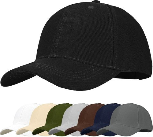 Geyoga Adjustable Baseball Cap - 8-Piece Set for Men & Women | Plain Sports Hats in 8 Colors