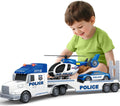 SpringFlower Police Truck Toy - Extra Large 3-in-1 Set with Racing Car & Helicopter | Perfect Birthday Gift for Toddlers Ages 3-6