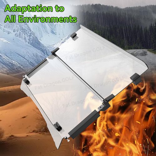 Panglong Precedent Golf Cart Windshield, Club Car Windshield with all Windshield Clips, Fold Down Windshield Anti-UV Impact Resistant Fit 2004-Up Club Car Precedent, Tempo, Onward, 37.59"W X 33.97"H