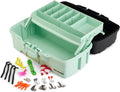 Plano | Catch All One-Tray Tackle Box Kit - Rust-Proof Brass Latch, Deep Storage, Black/Blue