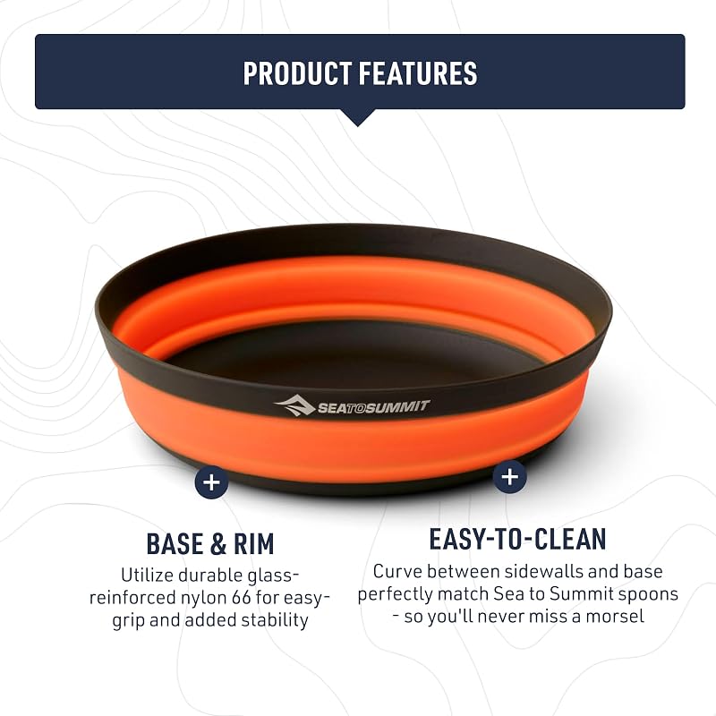 Sea to Summit Frontier Collapsible Bowl - Medium, Puffins Bill Orange (Variation of THIS listing)