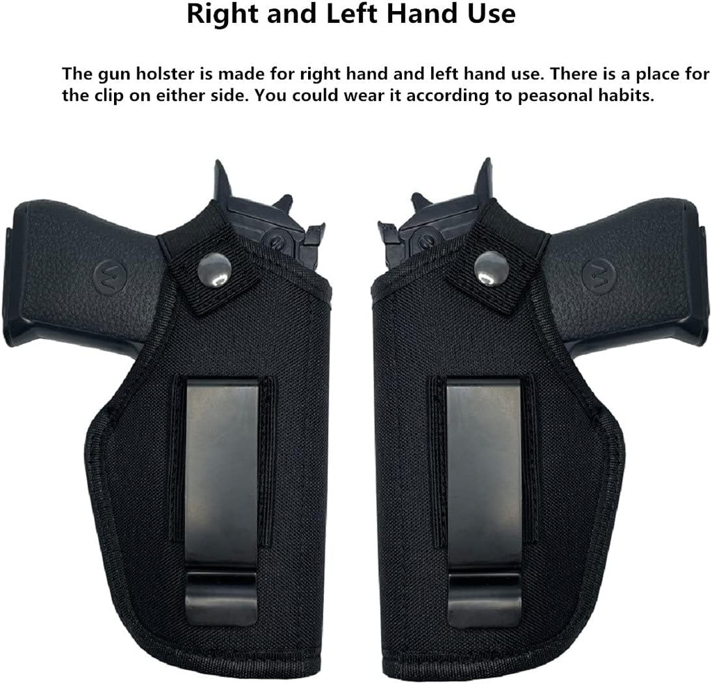 Skiennix Universal Gun Holster - Concealed Carry for Right/Left Hand Draw | Fits Subcompact & Compact Handguns, Black
