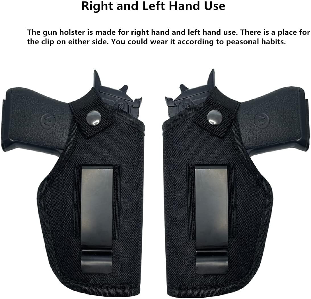 Skiennix Universal Gun Holster - Concealed Carry for Right/Left Hand Draw | Fits Subcompact & Compact Handguns, Black