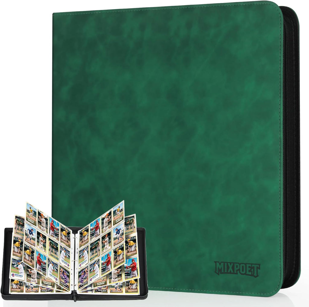 Trading Card Binder by [Brand Name] - 12 Pocket Collection Album for 960 Cards | Premium Green Holder for TCG/PM/MTG