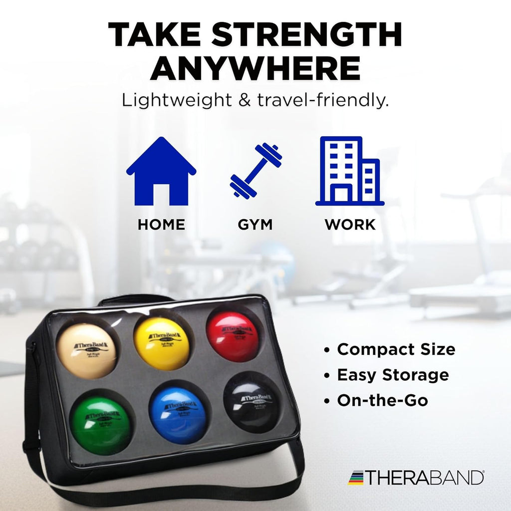 TheraBand Soft Weight Exercise Ball - 2.2 Lb Isotonic Ball for Physical Therapy & Pilates | Portable & Easy to Grip