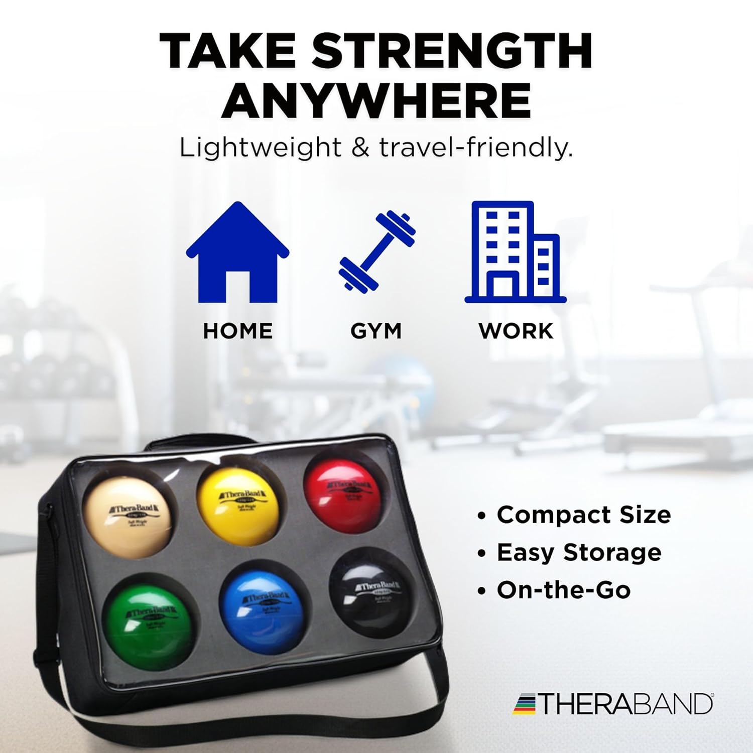 TheraBand Soft Weight Exercise Ball - 2.2 Lb Isotonic Ball for Physical Therapy & Pilates | Portable & Easy to Grip