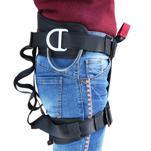 X XBEN Climbing Harness, Protect Waist Safety Harness Gear, Wider Half Body Harness for Roofing Fire Rescuing Rock Climbing Rappelling Tree Climb Red