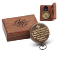 Solid Brass Engraved Compass | Go Confidently in Direction of Dreams Inspirational Thoreau Quote | Graduation & Baptism Gift | Vintage Antique Finish | Includes Wooden Case | Nautical Collectible