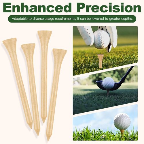 Guirnd 150PCS Biodegradable Bamboo Golf Tees - 2 3/4 Inch, Stable & Reliable, Natural Color