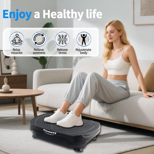 Homesy Vibration Plate - Full Body Shake Machine for Lymphatic Drainage & Fat Burning | Home Fitness Equipment