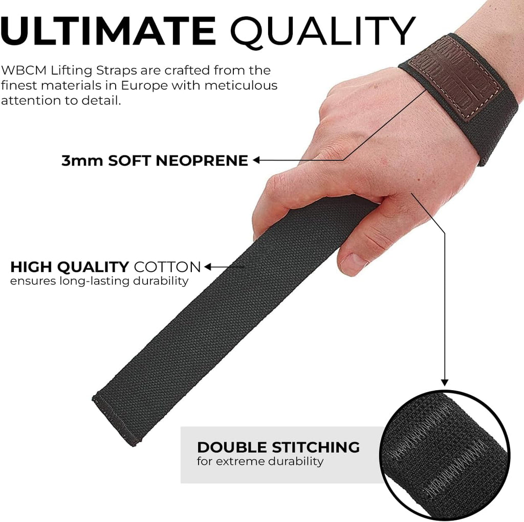 WARM BODY COLD MIND Lasso Lifting Wrist Straps - 770 lb Rated Hand Wraps for Weightlifting & Bodybuilding