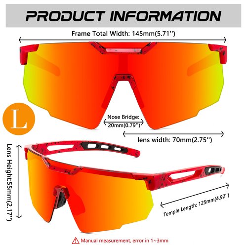 FEISEDY Cycling Sunglasses for Men Women, Sport Sunglasses for Baseball Softball Running Fishing Golf UV400 B0167