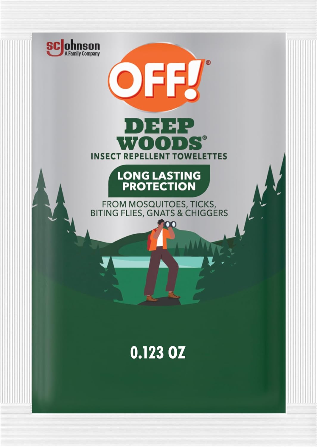 OFF! Deep Woods Mosquito Repellent Wipes - Long-Lasting Protection | 12 Individually Wrapped Wipes
