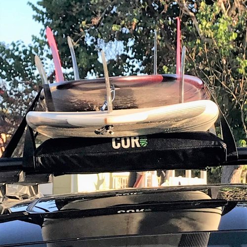 COR Surf Aero Roof Rack Pad - Premium No-Scratch Silicone Tie Down Straps for Surf, SUP, Kayak | 19" Wide