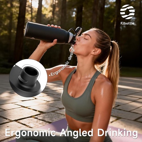 Fjbottle Insulated Stainless Steel Water Bottle - 32 Oz Leakproof Tumbler for Travel & Sports