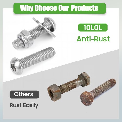 10L0L 304 Stainless Steel Bolts with Washers and Nuts for Golf Cart Fender Flares Compatible with EZGO Club Car Yamaha EV Star Golf Cart