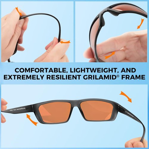 KastKing Huzzah Polarized Sport Sunglasses - UV Protection for Men & Women | Ideal for Driving, Fishing & Cycling