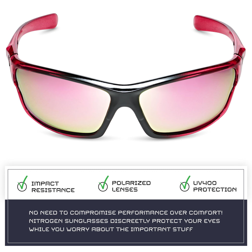 Nitrogen Polarized Wrap Around Sport Sunglasses for Men Women UV400 Driving Fishing Running Sun Glasses