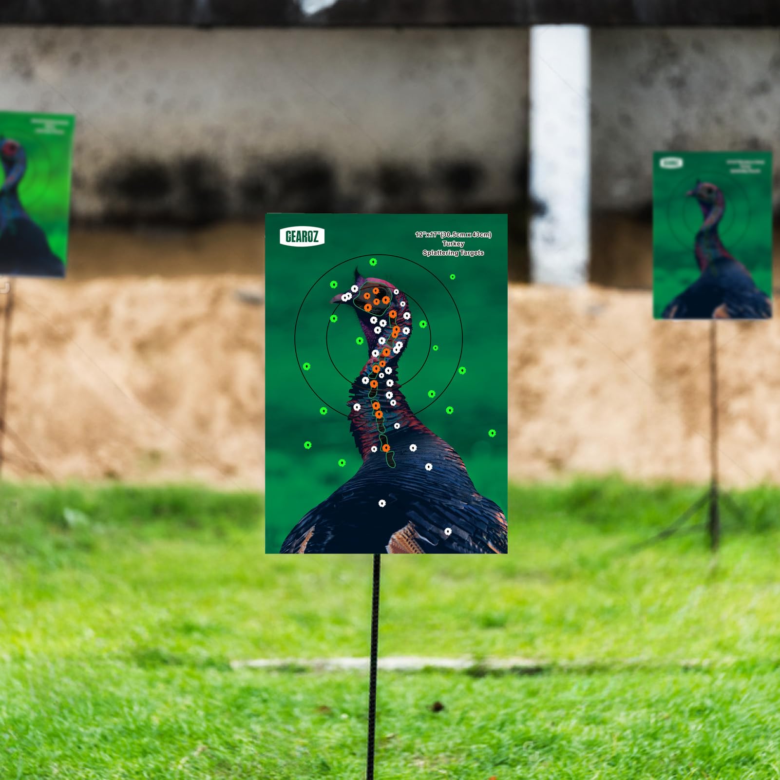 GearOZ Turkey Targets for Shotgun Patterning, 15PCS 12”x17” Splatter Target Stickers for Turkey Shooting Practice, Pre-Game Realistic Animal Target Self-Adhesive Reactive Paper Stickers for Practice