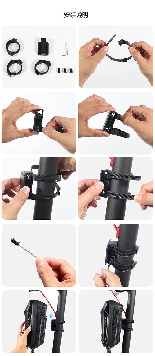 Scooter Storage Bag, Waterproof Electric Scooter Handlebar Bag, Durable EVA Hard Shell Front Bag for Mijia M365/M365 Pro/Segway ES1/ES2/ES3 for Kick Scooters Carrying Wallet Charger Repair Tools (3L)