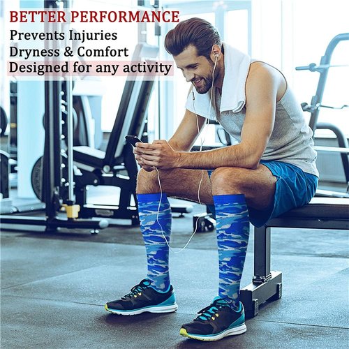 CHARMKING Compression Socks - 15-20 mmHg Support for Enhanced Circulation | 8 Pairs for Running & Cycling