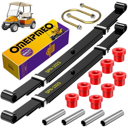 Golf Cart Heavy Duty Rear Leaf Spring Kit, Club Car 4-Leaf Springs Fit Club Car Precedent/Onward/Tempo 2004-UP, Golf Cart 4-Leaf Spring with Bushings Sleeves U Bolts, Replaces OEM# 102509301 102513001