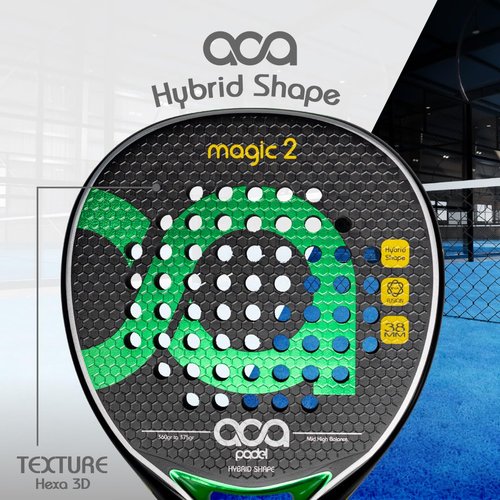 ACA Magic 2 Pro Padel Racket | Advanced Power & Feel | 12K Carbon Faces | Hybrid Shape | High Balance | Hexa 3D Finish