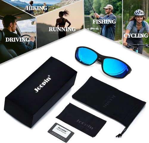 Joopin Sports Sunglasses - Polarized UV400 Protection | Wrap-Around Shades for Men & Women
