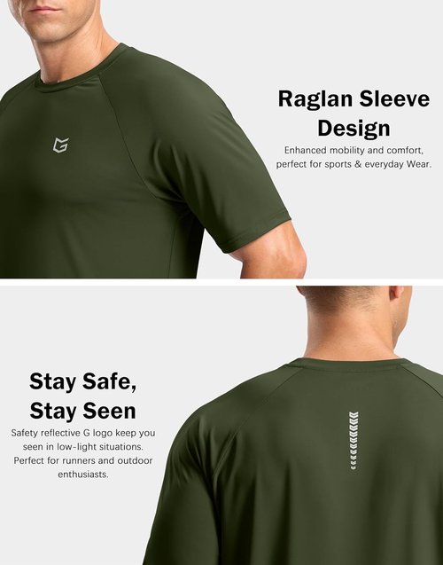 G Gradual Men's Athletic Workout T-Shirts - Moisture-Wicking Cooling Performance Tee for Gym & Tennis