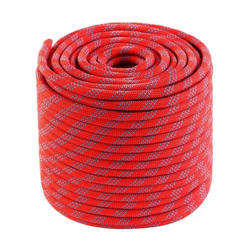 Hopeseily Static Climbing Rope, 1/2 Inch x 100ft Outdoor 48 Strands Polyester Rope for Rappelling Arborist Swing Rescue Safety Escape Hiking Camping Mountaineering Caving Emergency, Red