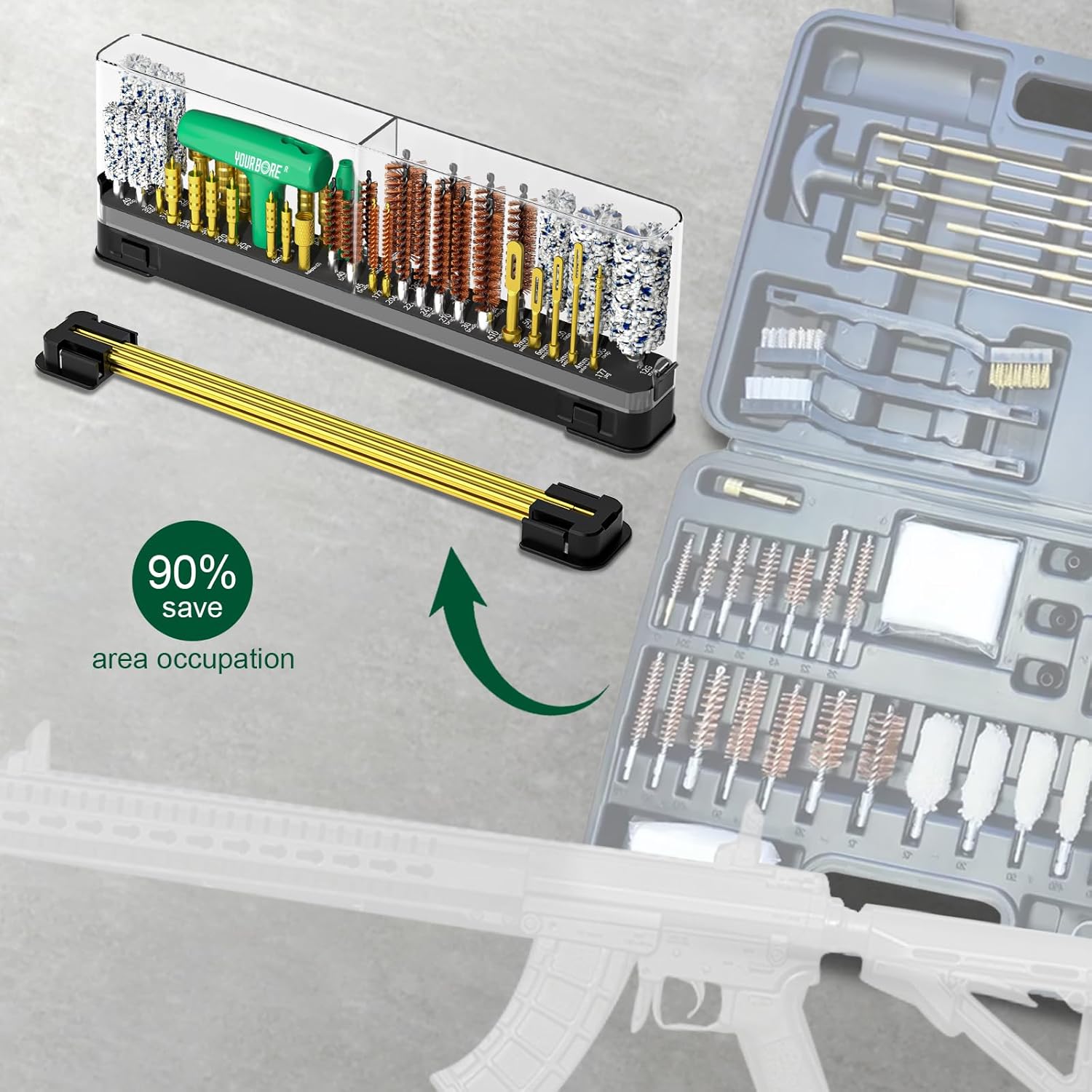 Universal Gun Cleaning Kit - Compact Pack for Handgun, Pistol, Rifle & Shotgun - Fits .22 to 12Ga
