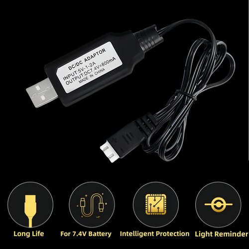 Cecicebb 7.4V 1500mAh Lipo Battery with Mini Tamiya Plug Rechargeable 30C Fit for Airsoft Model Guns 2S Airsoft Battery with 7.4V Charger Cable