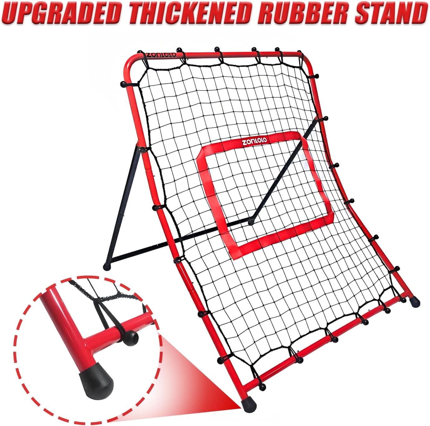 Zonlolo Baseball Pitchback Net - Rebounder Trainer for Solo Practice | Adjustable Angles for Easy Use