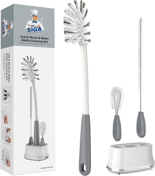 MR.SIGA Water Bottle Brush Set - Efficient Cleaning Brushes for Tumblers, Straws & Baby Bottles