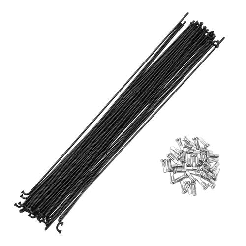 A ABSOPRO Bike Bicycle Spokes 14G 235MM Mountain Bike Spokes Steel Black 36Pcs